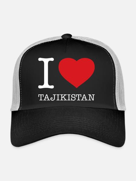 J’AIME LE TADJIKISTAN, TADJIKISTAN - Casquette trucker  - noir/gris pierre - Devant