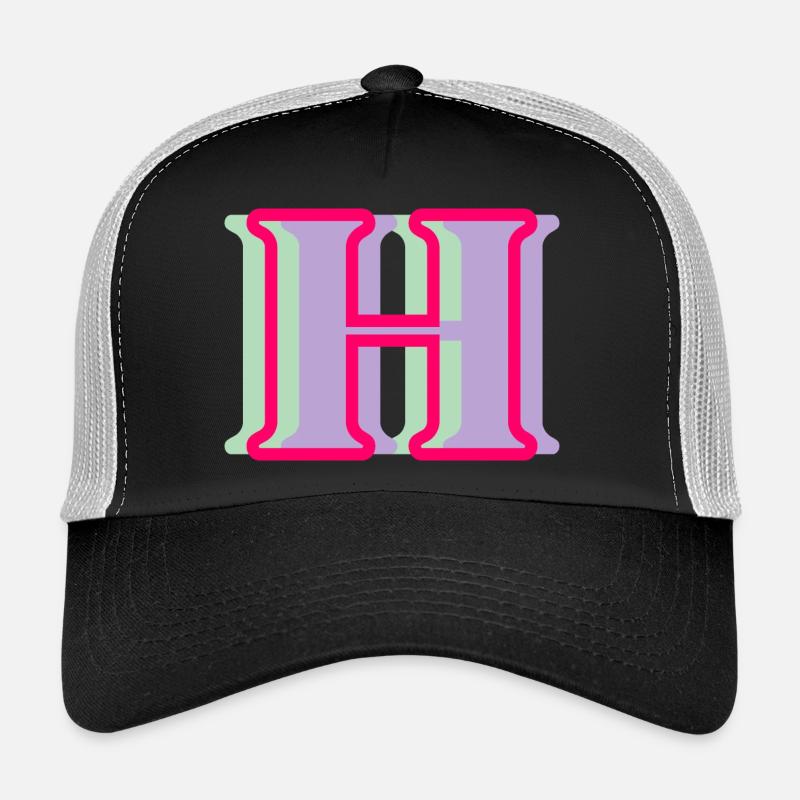 Lettre h multicolore Casquette trucker 