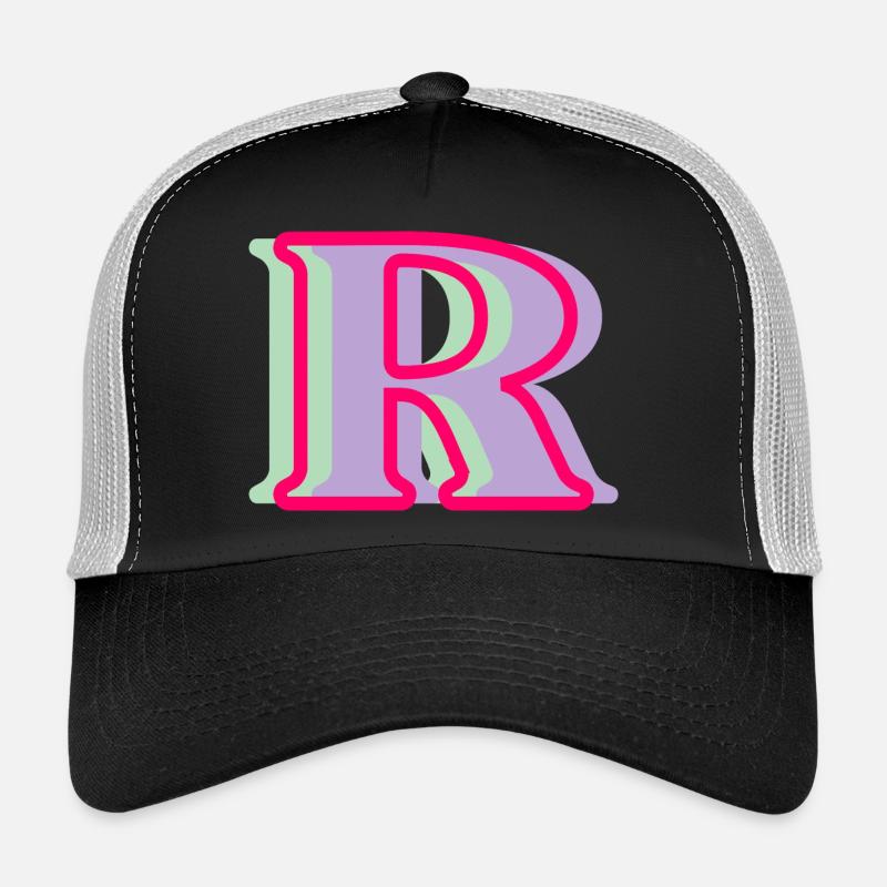 Lettre r multicolore Casquette trucker 