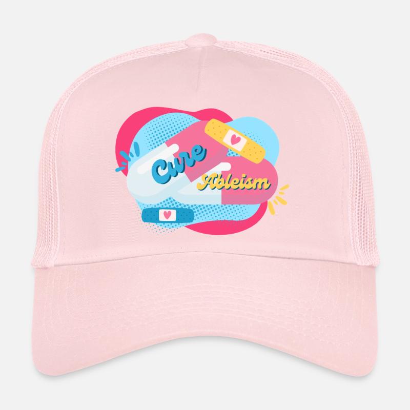 Cure Capacitism Fond coloré pilules patch Casquette trucker 