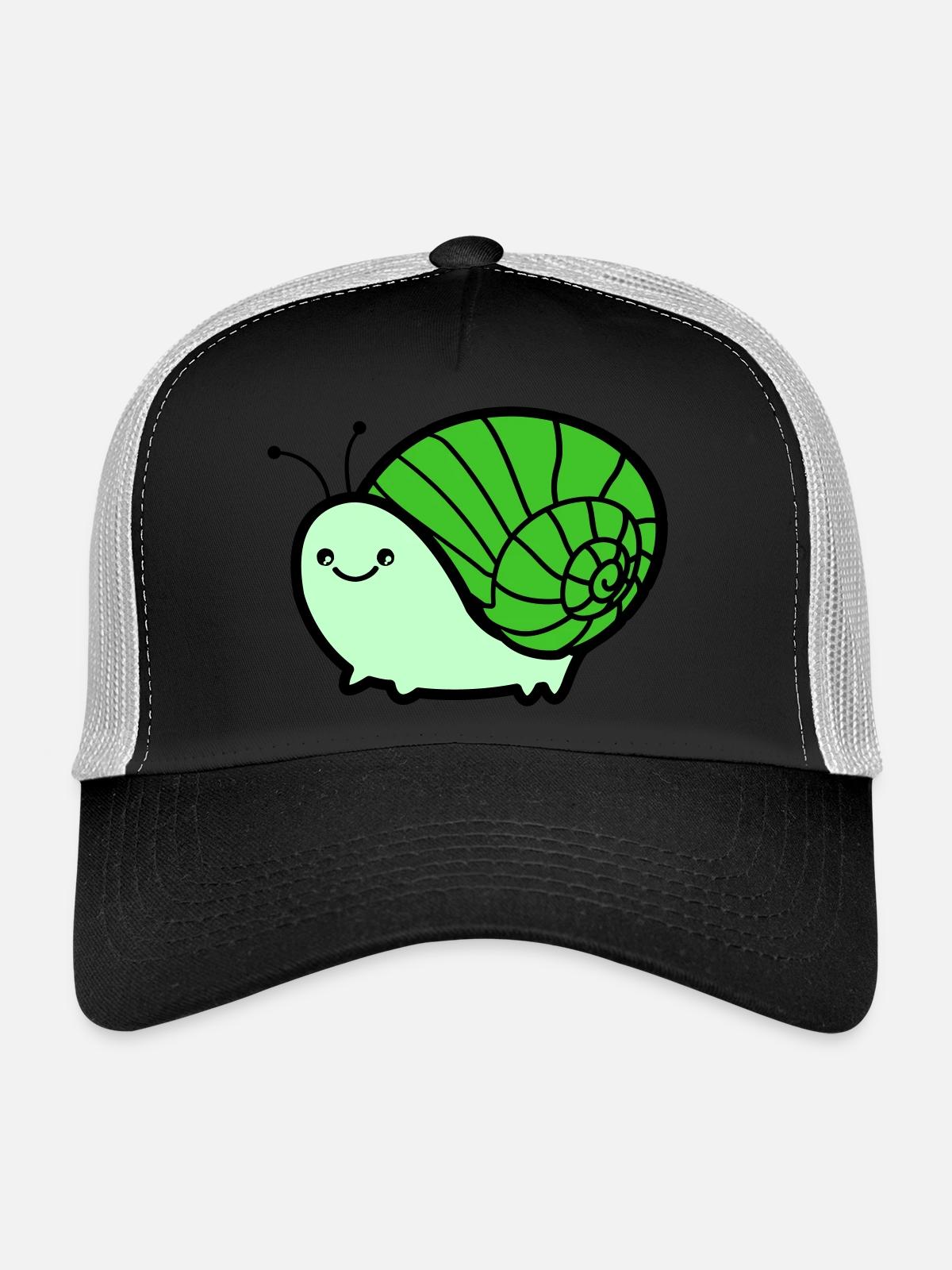 Escargot 02 - Casquette trucker  - noir/gris pierre - Devant