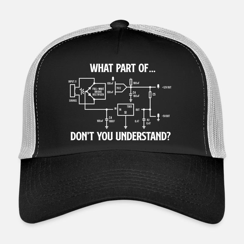 Welchen Teil der Schaltung verstehst du nicht? - Trucker Cap - Schwarz/Steingrau