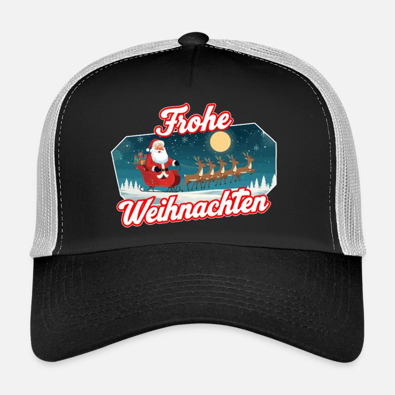 Santa Sleigh Christmas Scene Trucker Cap