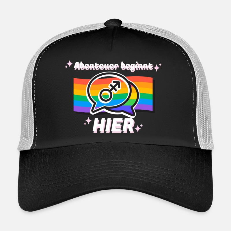 Abenteuer beginnt hier Pride Symbol - Trucker Cap - Schwarz/Steingrau