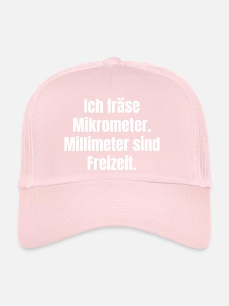 Micrometer Leisure Saying - Trucker Cap - pale pink - Front