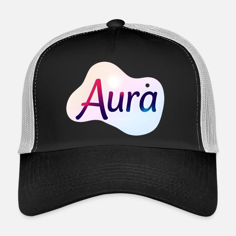 Aura – Design Typographique Coloré Moderne - Casquette trucker  - noir/gris pierre