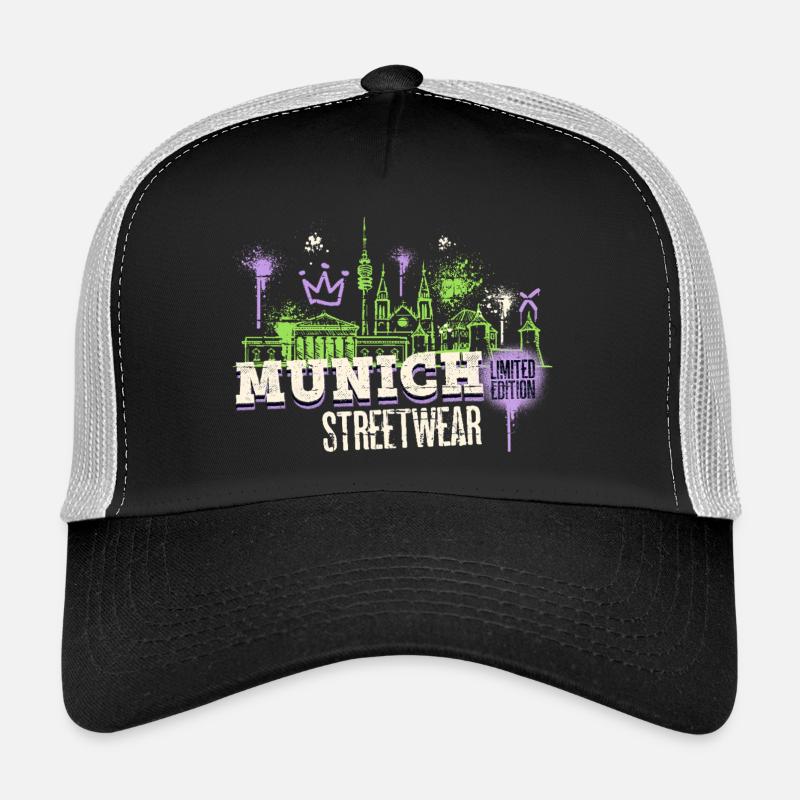 Munich Munich Skyline City Germany Graffiti Trucker Cap