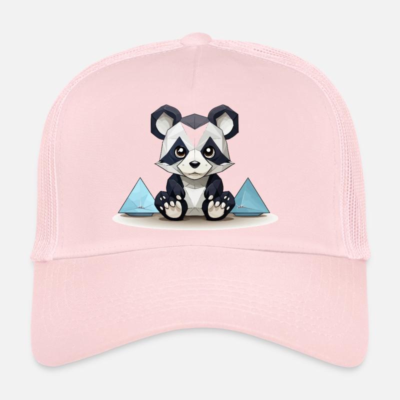 Panda low-poly aux montagnes de glace Casquette trucker 