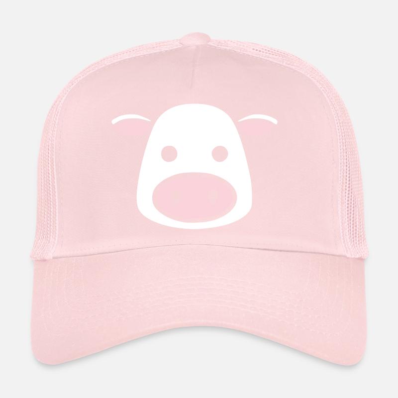 Mignonne Tête de Vache Visage Vector de la BD Casquette trucker 