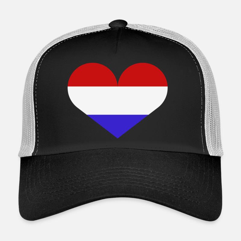 Drapeau du cœur des Pays-Bas Casquette trucker 