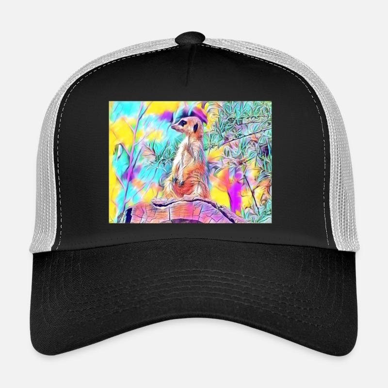 Couleurs colorées de suricates - Casquette trucker  - noir/gris pierre