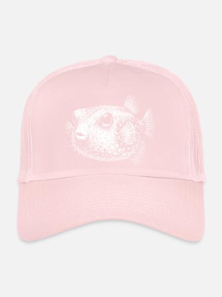 Poisson-globe - Casquette trucker  - rose pâle - Devant