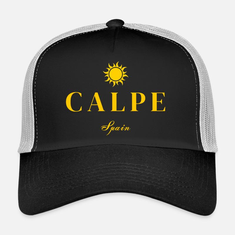 Calpe Spain Sun Emblem Trucker Cap