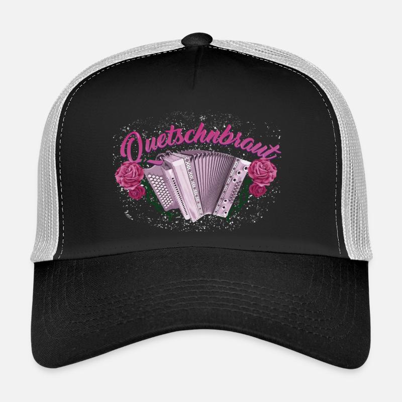 Squeeze Bride - Harmonica avec des roses - Casquette trucker  - noir/gris pierre
