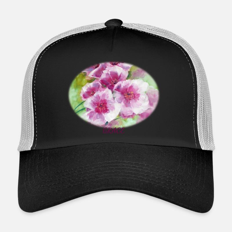 Grace - Vibrant Spring Blossom Ellipse Trucker Cap