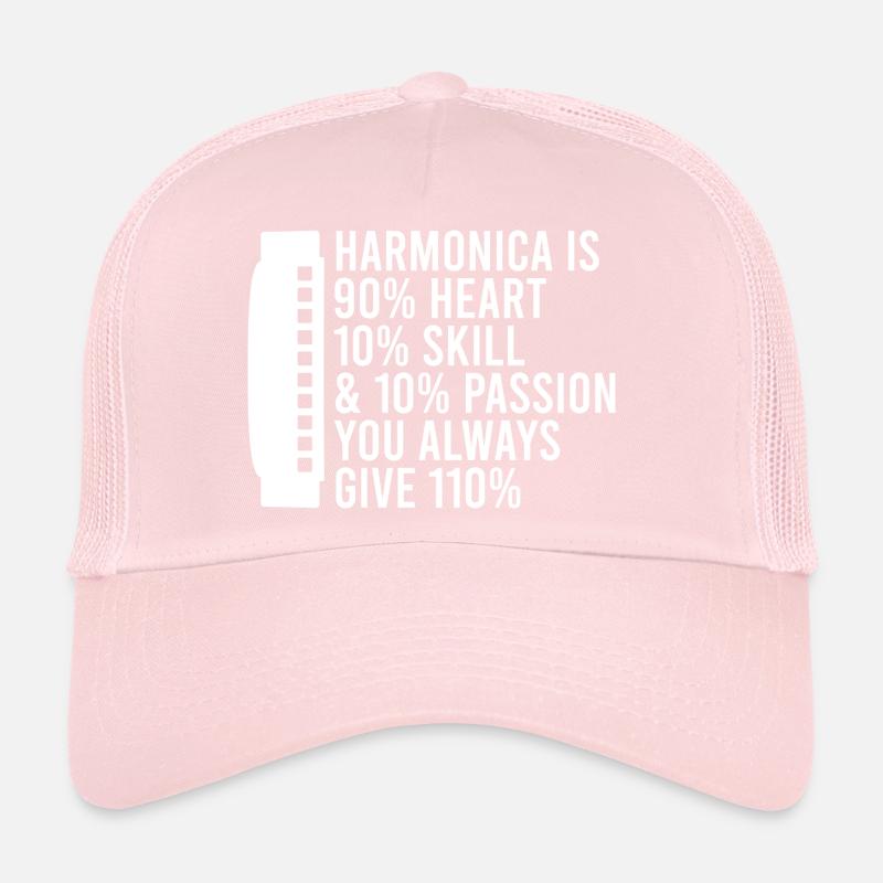 Harmonica Musican Heart Skill Passion Harmonica Trucker Cap