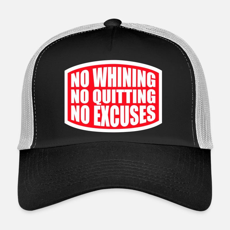 Pas de plaintes, pas d’abandon, pas d’excuses, motivation pour la salle de sport Casquette trucker 