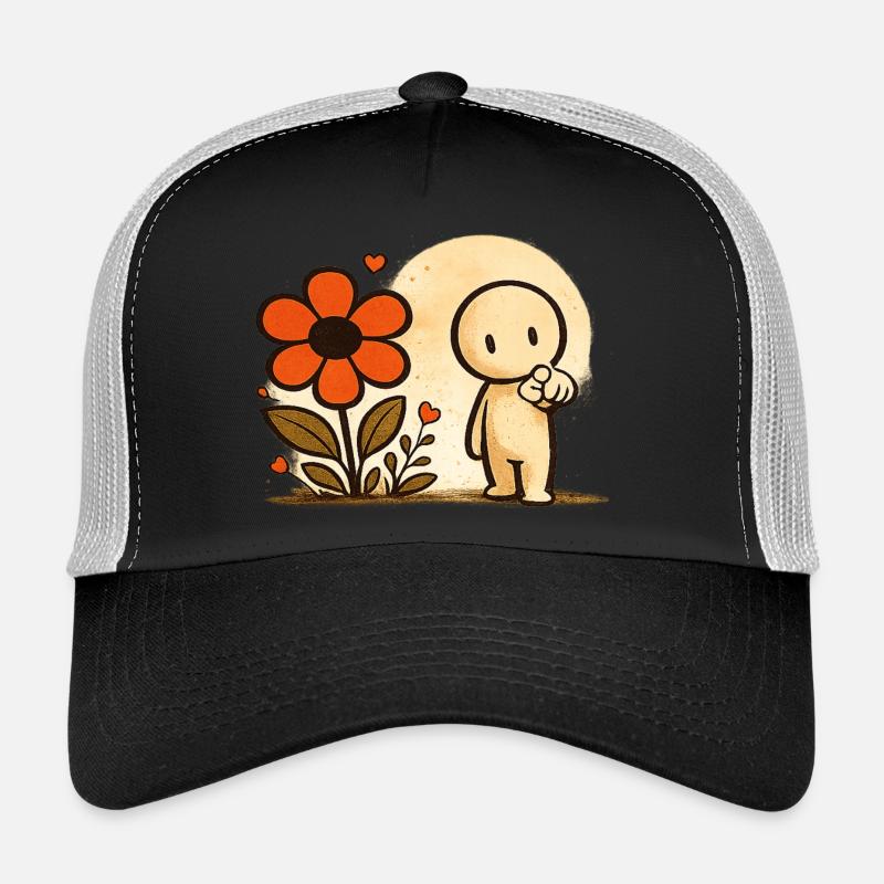 Der kleine Gedanke | Blume - Trucker Cap - Schwarz/Steingrau
