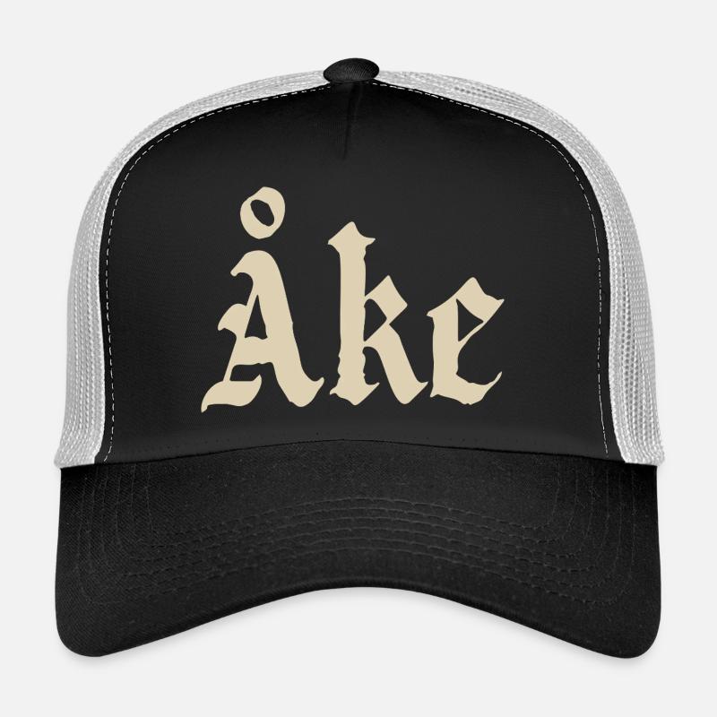 Åke Gothic Monogram Lettering Trucker Cap