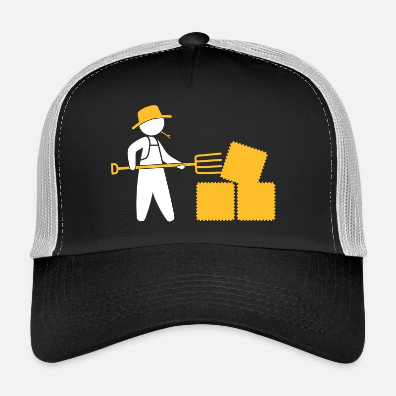 Farmer With Pitchfork And Hay Trucker Cap