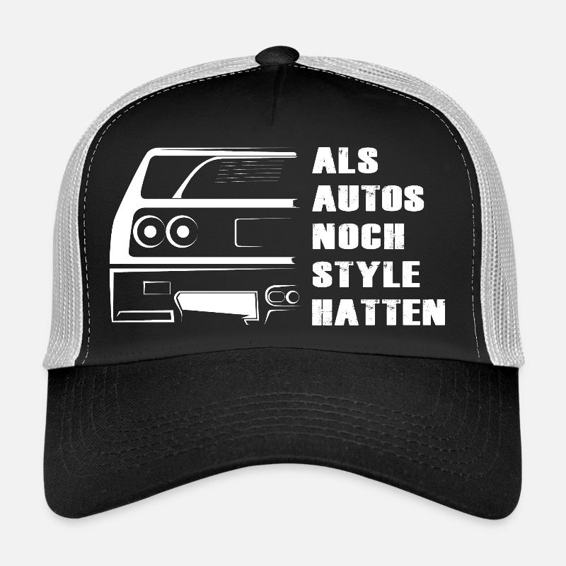 autos style f40 oldtimer Symbol sportscars Auto - Trucker Cap - Schwarz/Steingrau