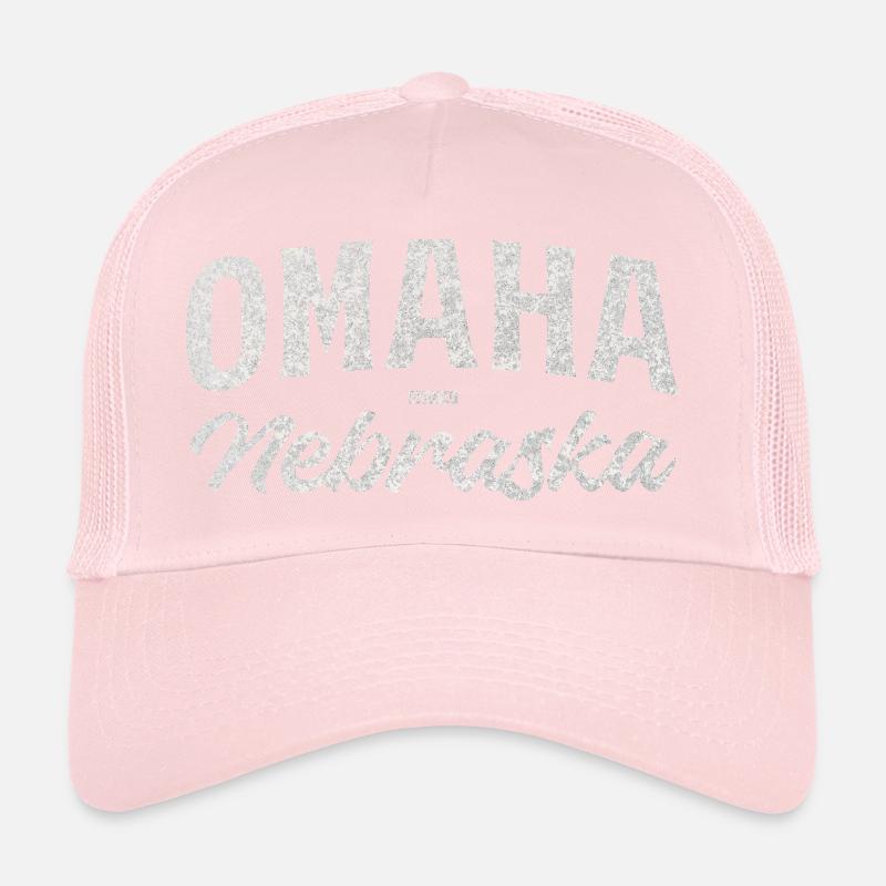 Omaha Nebraska Vintage Script Tee Trucker Cap