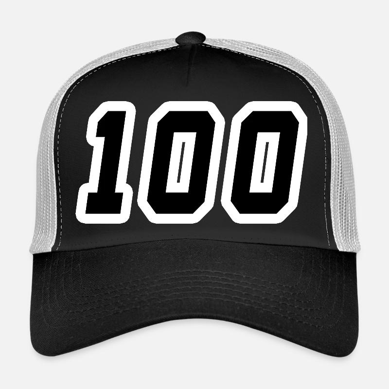 Zahl einhundert 100 - Trucker Cap - Schwarz/Steingrau