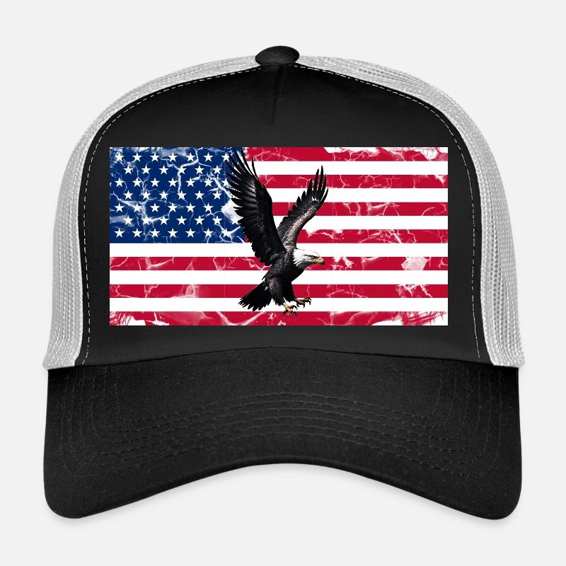 Aigle de la Liberté sur le drapeau américain Casquette trucker 