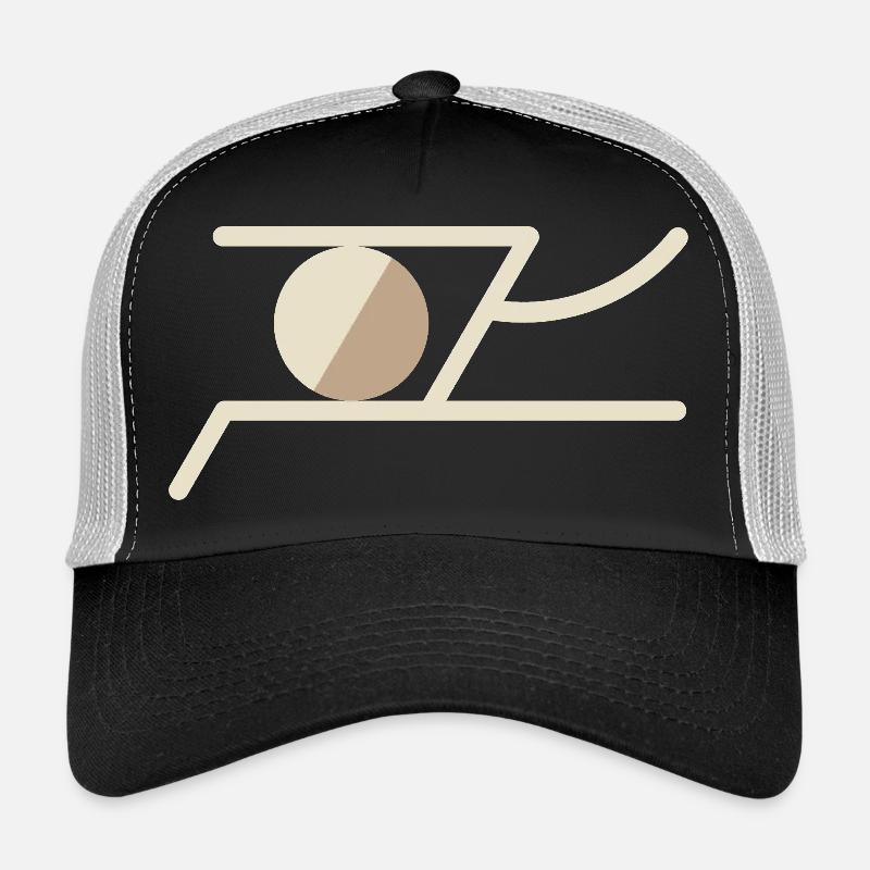 Abstract Symbol in Warm Earth Tones – Geometric - Trucker Cap - black/stone grey