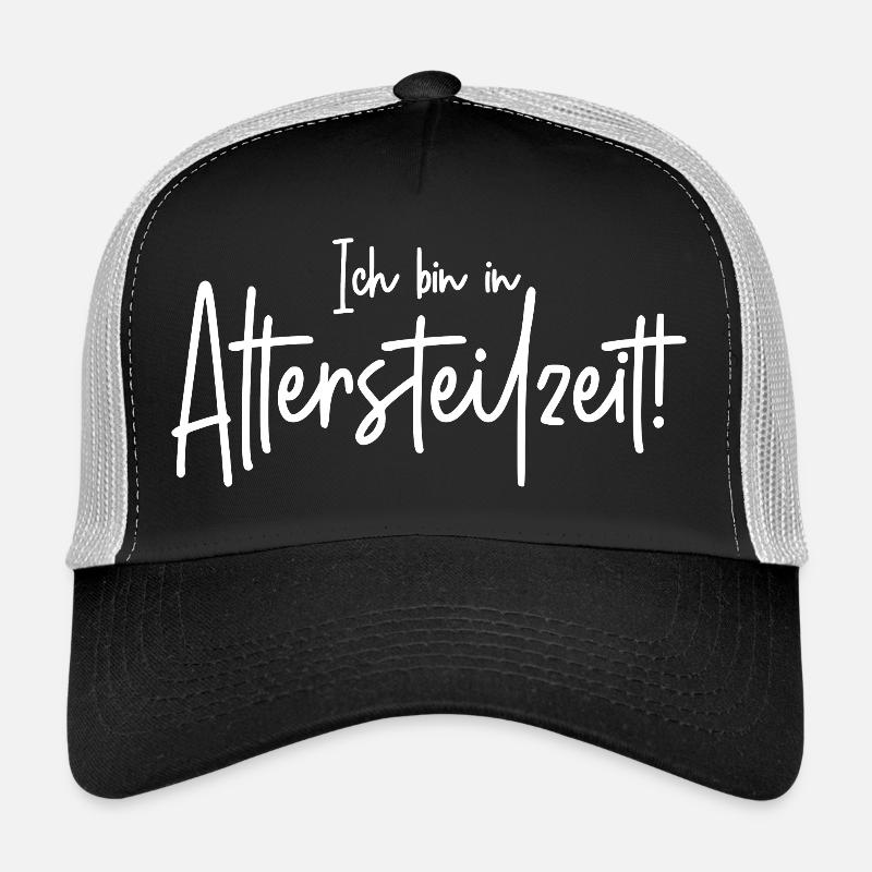 Ich bin in Altersteilzeit Spruch Pensionär Rentner - Trucker Cap - Schwarz/Steingrau