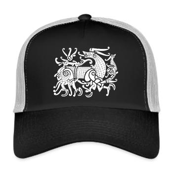 Fenriswolf, mythical Wolf of the Vikings - Trucker Cap - black/stone grey - Front