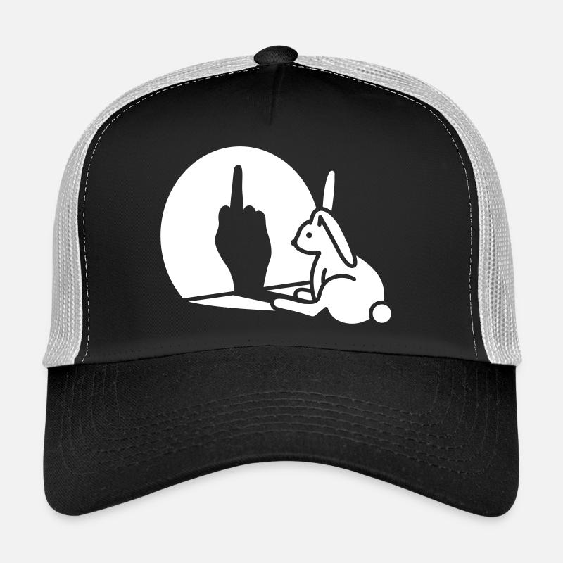 Rabbit Shadow Hand FUCK OFF Middle Finger Trucker Cap