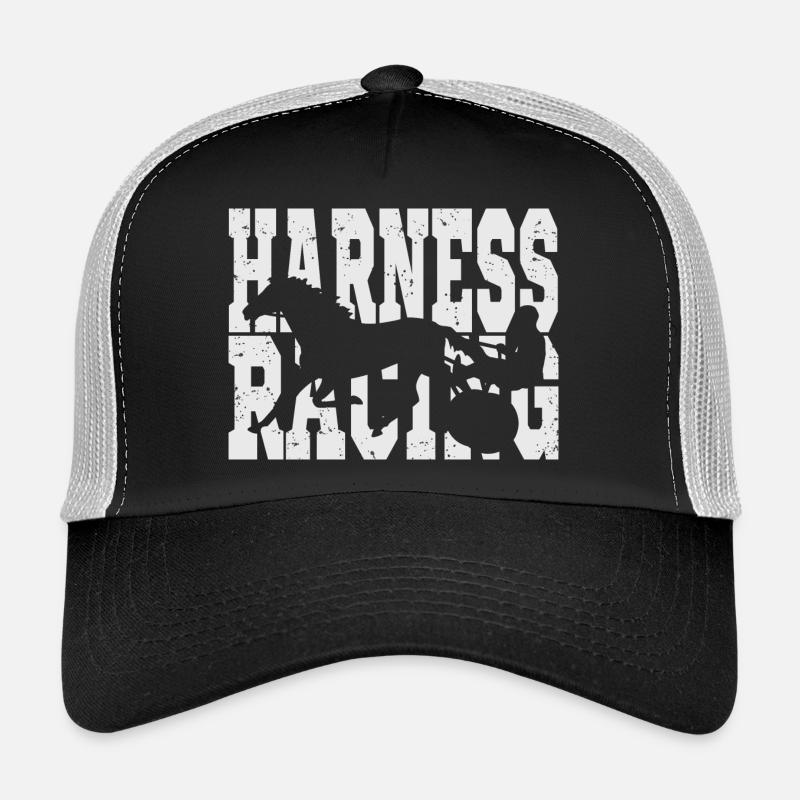 Traber Trabrennen Design - Trucker Cap - Schwarz/Steingrau