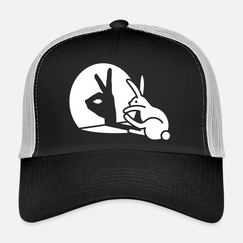 Drôle de lapin Main Ombre Projection Lapin Casquette trucker 