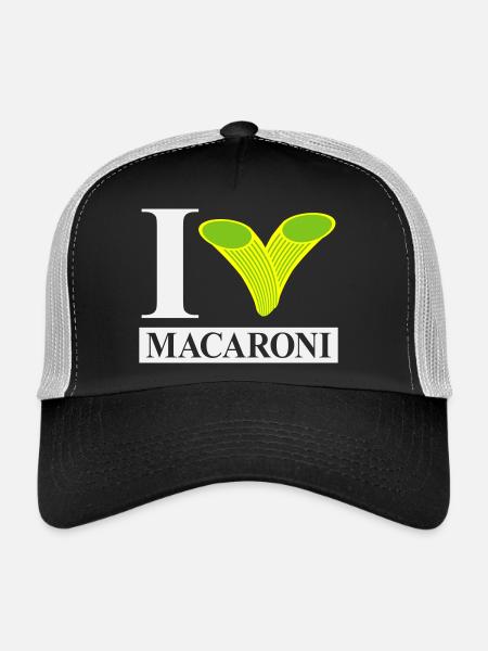 J’adore les macaronis - Casquette trucker  - noir/gris pierre - Devant
