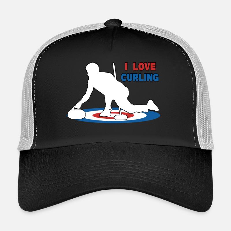 Ich liebe Curling - Trucker Cap - Schwarz/Steingrau