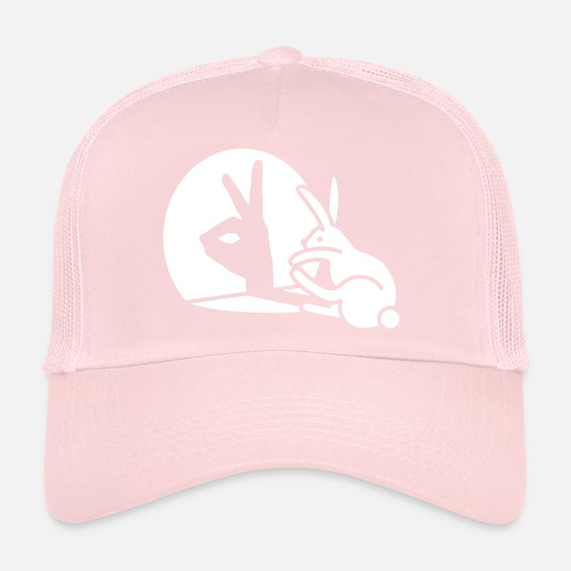 Funny Rabbit shadow hand puppet hare pop art Trucker Cap