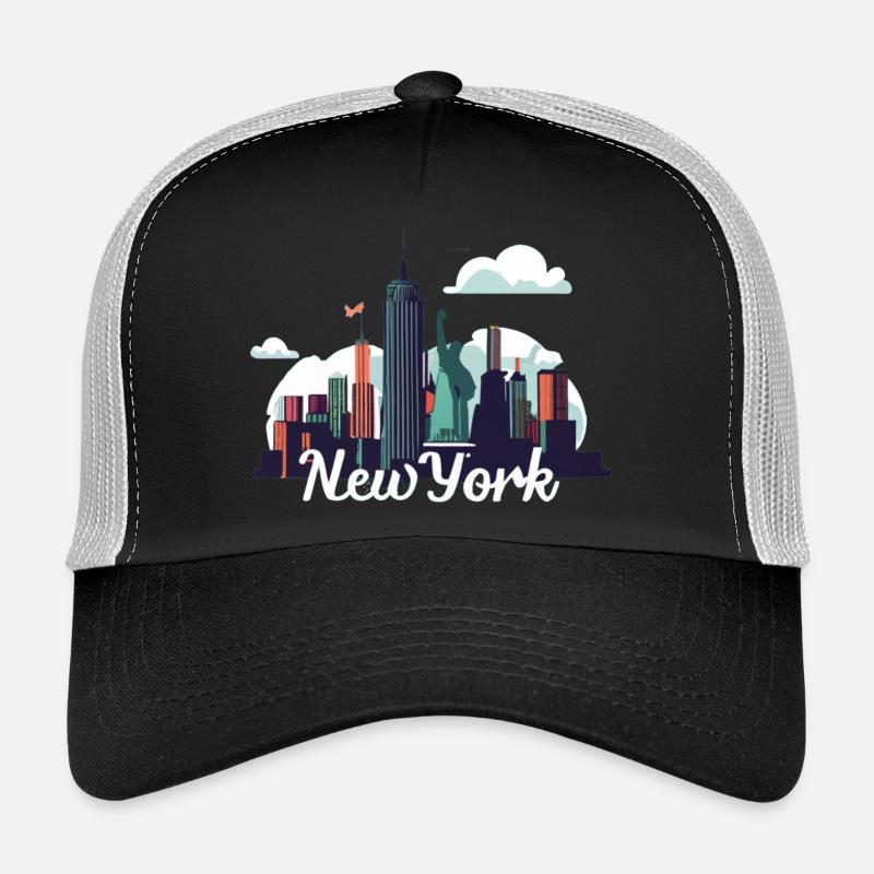 New York Skyline Splash - Trucker Cap - black/stone grey