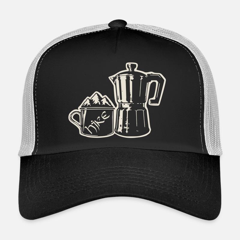 Coffee Hike - Mountain Espresso [Weiß] - Trucker Cap - Schwarz/Steingrau