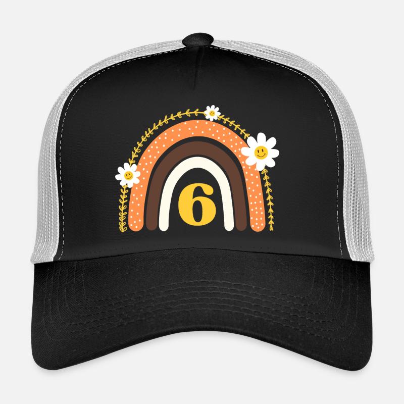 6e anniversaire rainbow jaune Casquette trucker 