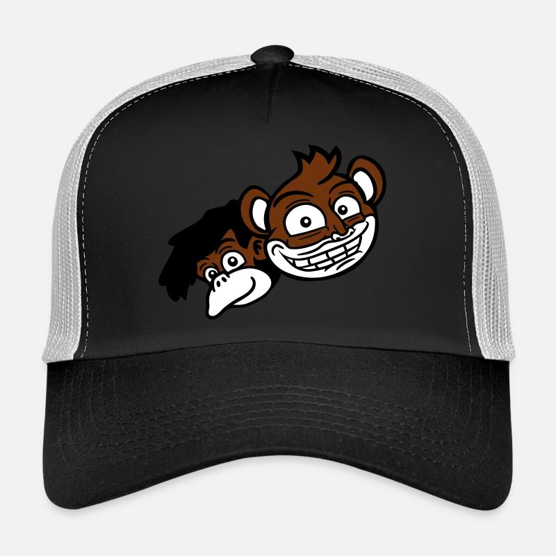 2 Funny Monkey Faces Two Friends Crew Team Casquette trucker 