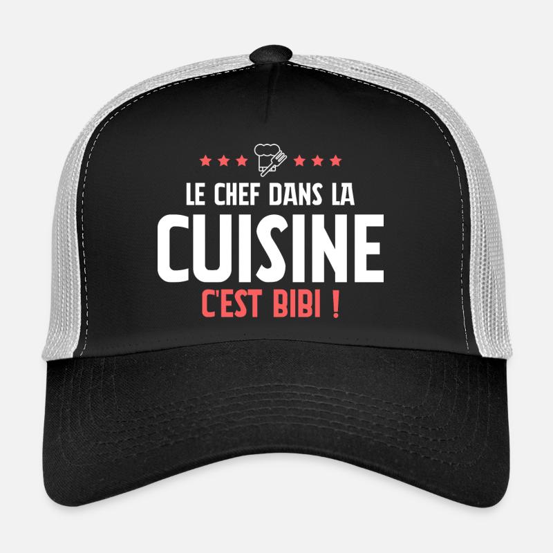 Le chef dans la cuisine c'est bibi ! - Tablier Casquette trucker 