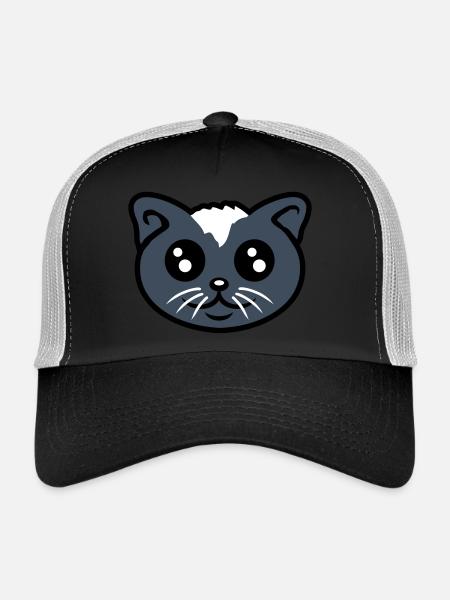 Cat Pet Cute Cute Kitten Friendly - Trucker Cap - black/stone grey - Front