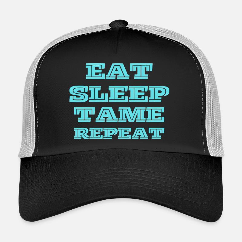 Eat, Sleep, Tame, Repeat! Türkis Trucker Cap