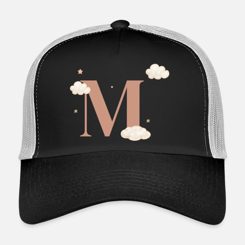 Buchstabe m bewölkt Sterne Trucker Cap