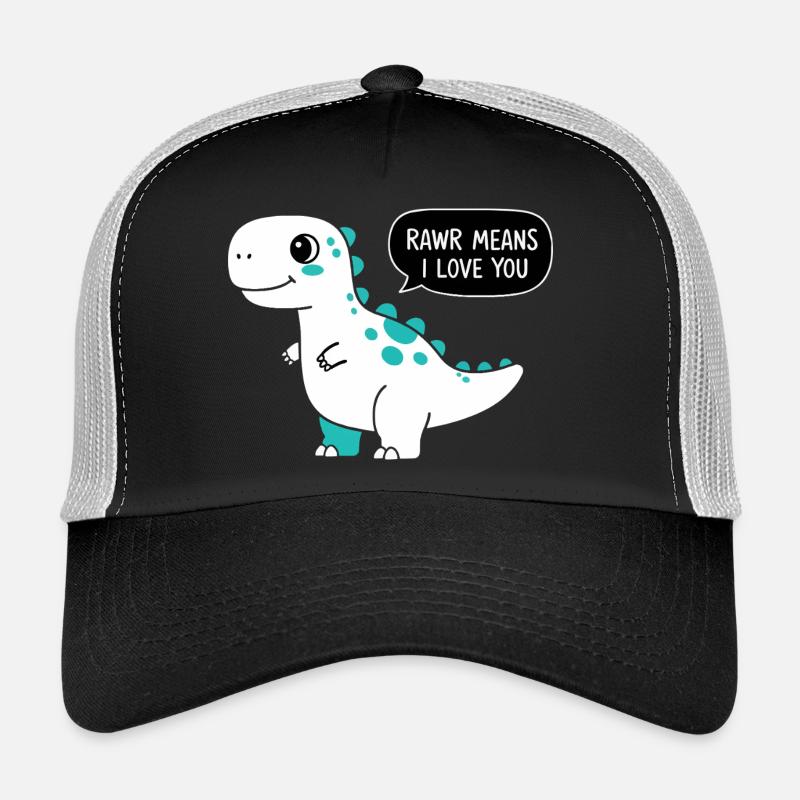Rawr bedeutet, dass ich dich liebe - Trucker Cap - Schwarz/Steingrau