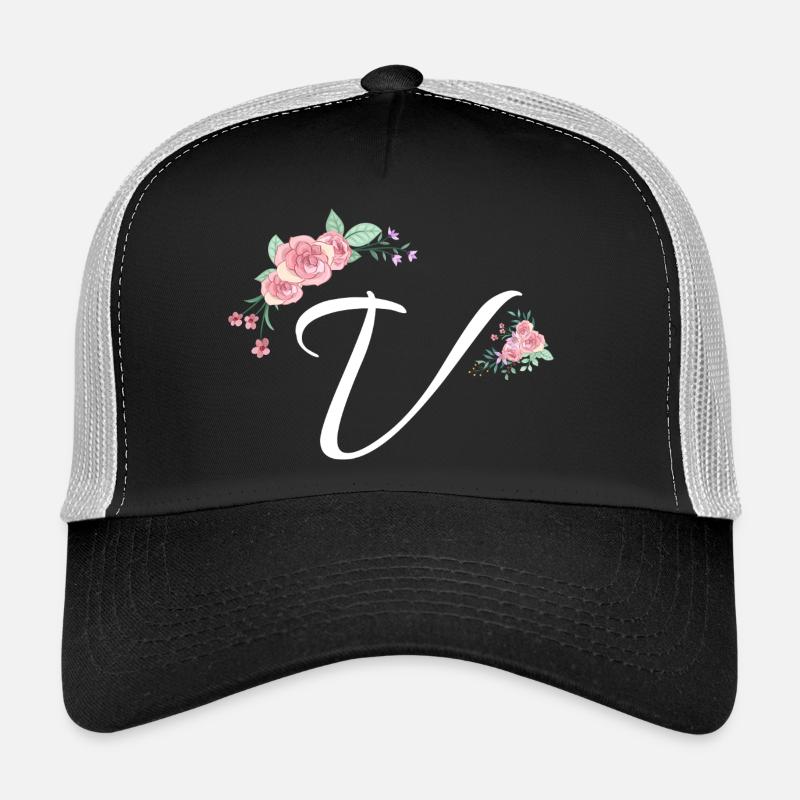 Lettre v fleurs Casquette trucker 