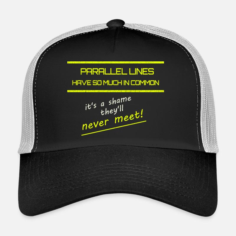 Funny Parallel Lines Math Tee - Trucker Cap - black/stone grey