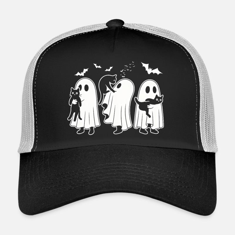 Halloween Cat Lovers  - Trucker Cap - Schwarz/Steingrau