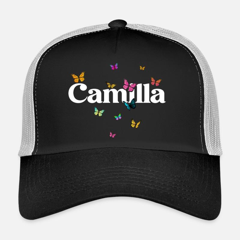 Schöner Mädchenname CAMILLA mit Schmetterlingen  Trucker Cap